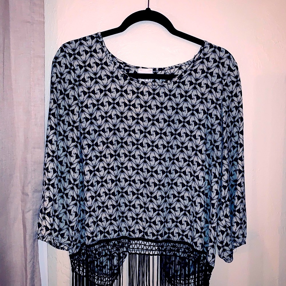 Daytrip Fringe Open Back Top